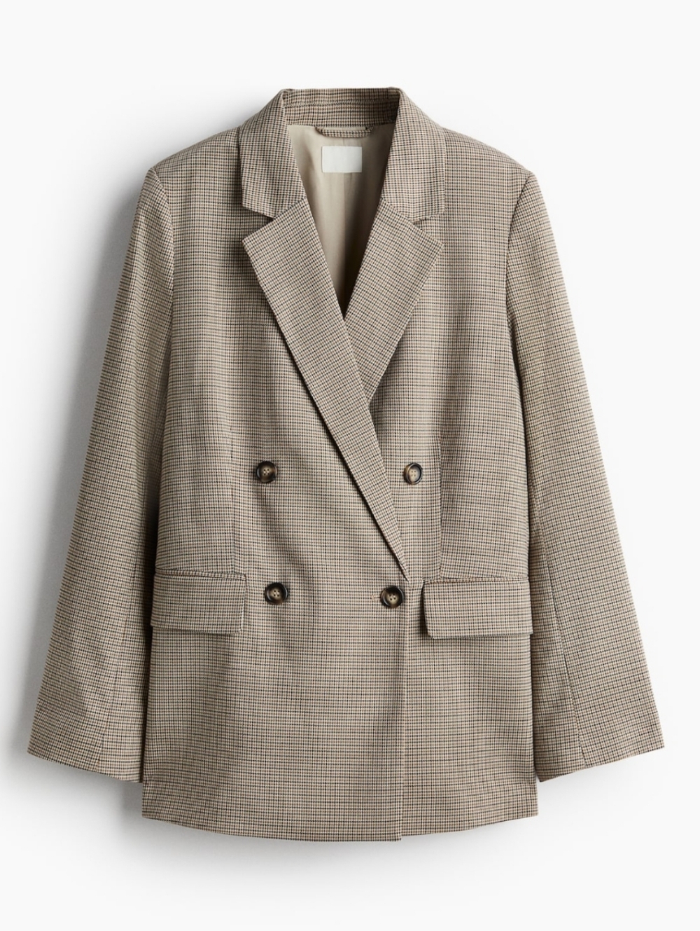 H&M Double-Breasted Checked Blazer